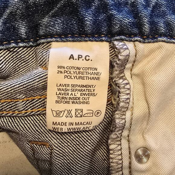 A.P.C. Jeans Moulant Womens Size 24 Blue Skinny Low-Rise Classic Casual Everyday - Picture 4 of 13